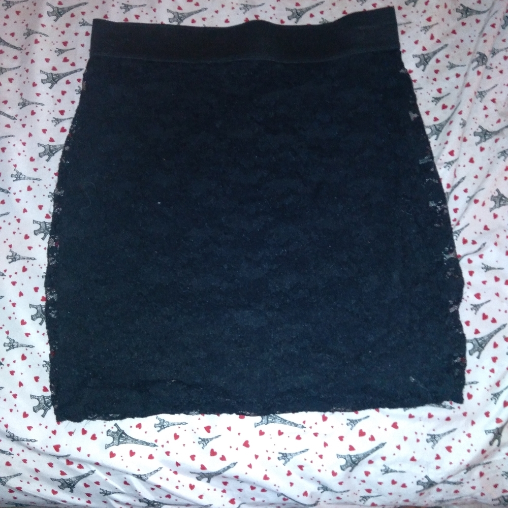 Black lace skirt